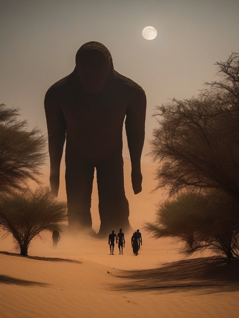Giant Human-like Figures in Senegal Deserts