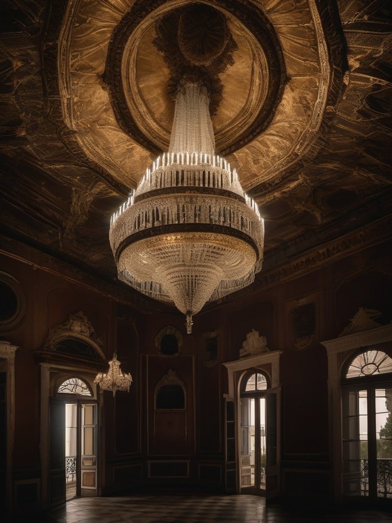 The Phantom Chandelier at the Palazzo Vendramin-Calergi, Venice, Italy