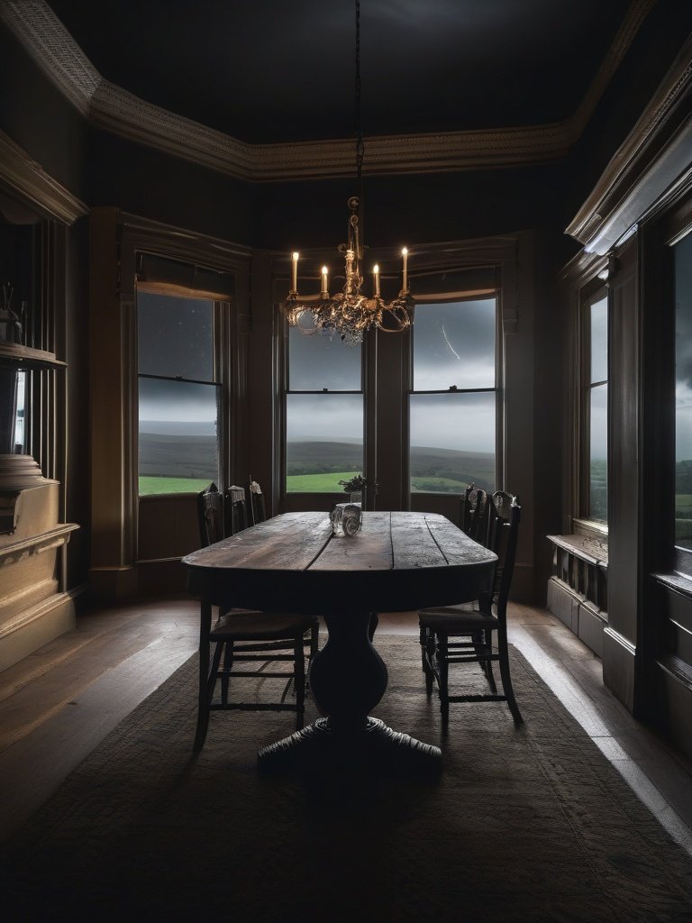 The Ghostly Table at the Pendle Hill House, Lancashire, UK