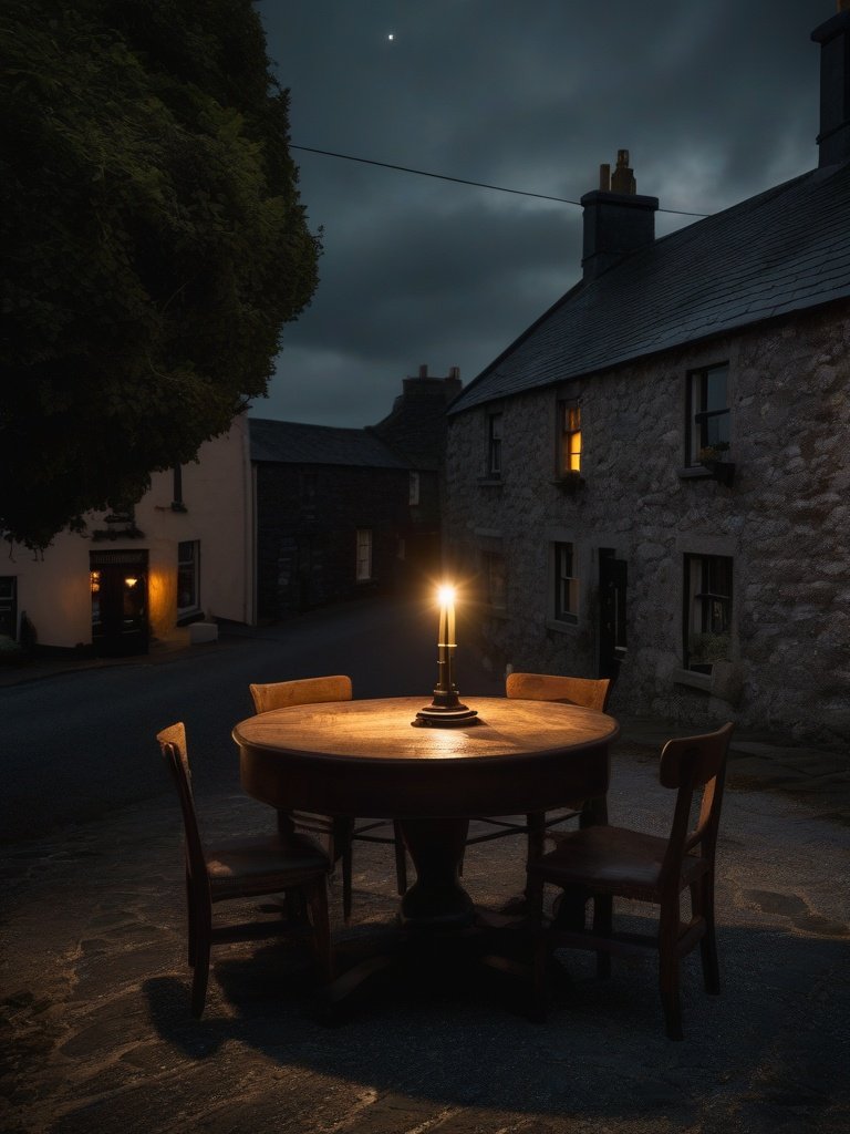 The Spirit-Haunted Table at the Clifden Old Town, County Galway, Ireland