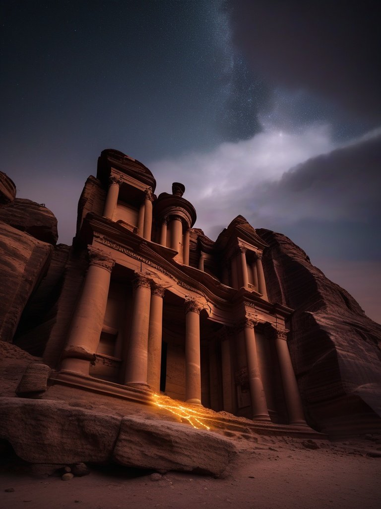Chronotransport Events in the Ruins of Petra