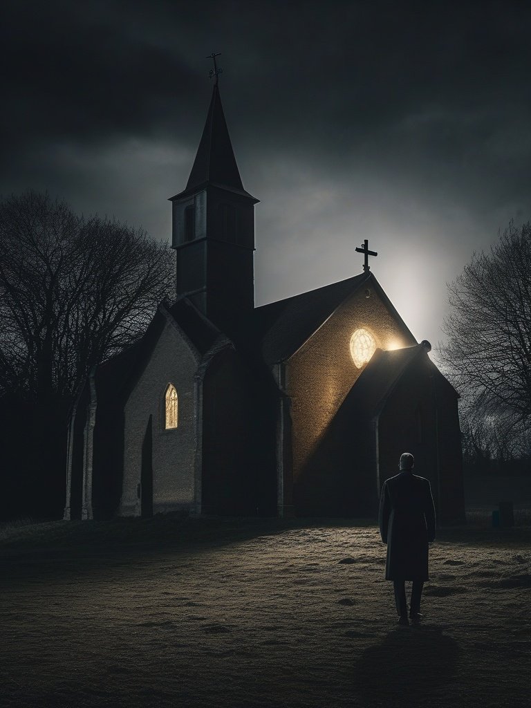 [Simon (2028, UK): Man exorcized by priests; church and medical documentation.]