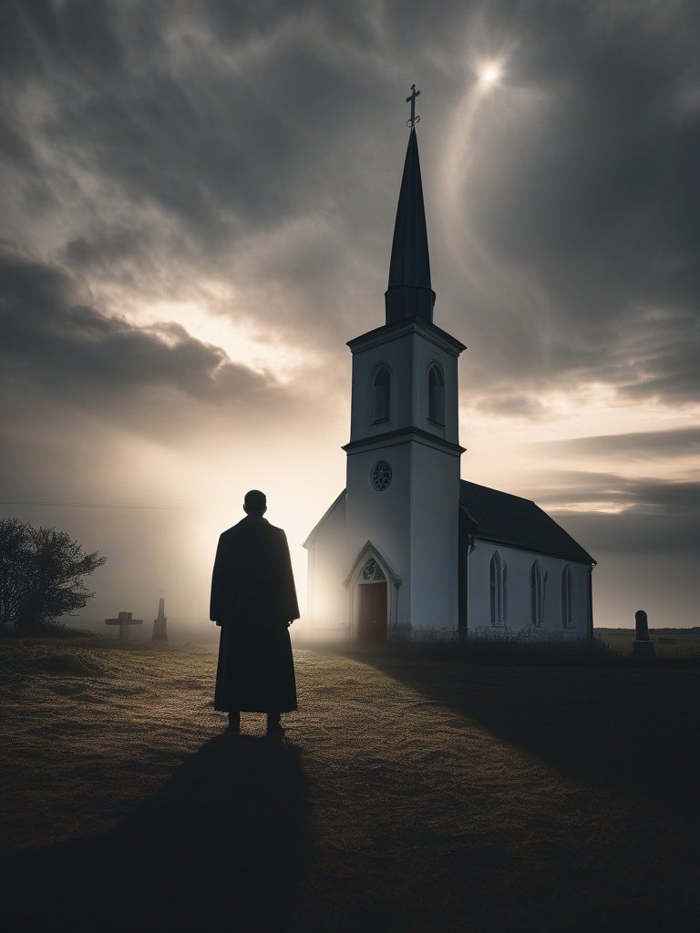 [Isaac (2033, UK): Boy exorcized by priests; church and media coverage.]