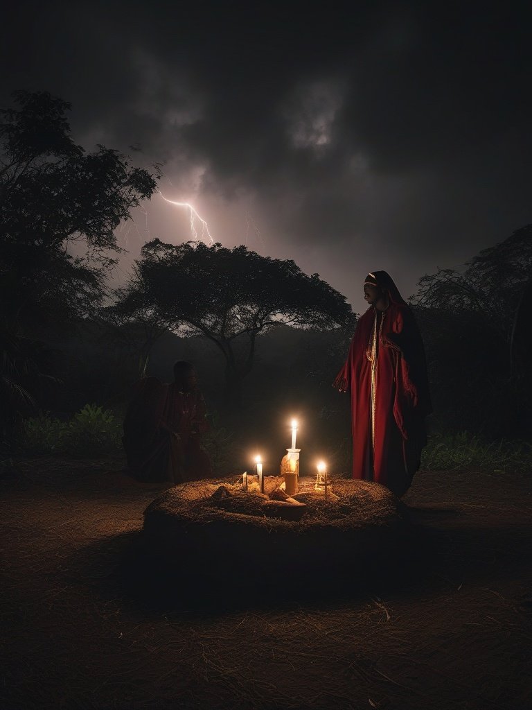 [Caribbean Exorcism (Santería): Syncretic rituals with Orisha and Catholic saints.]