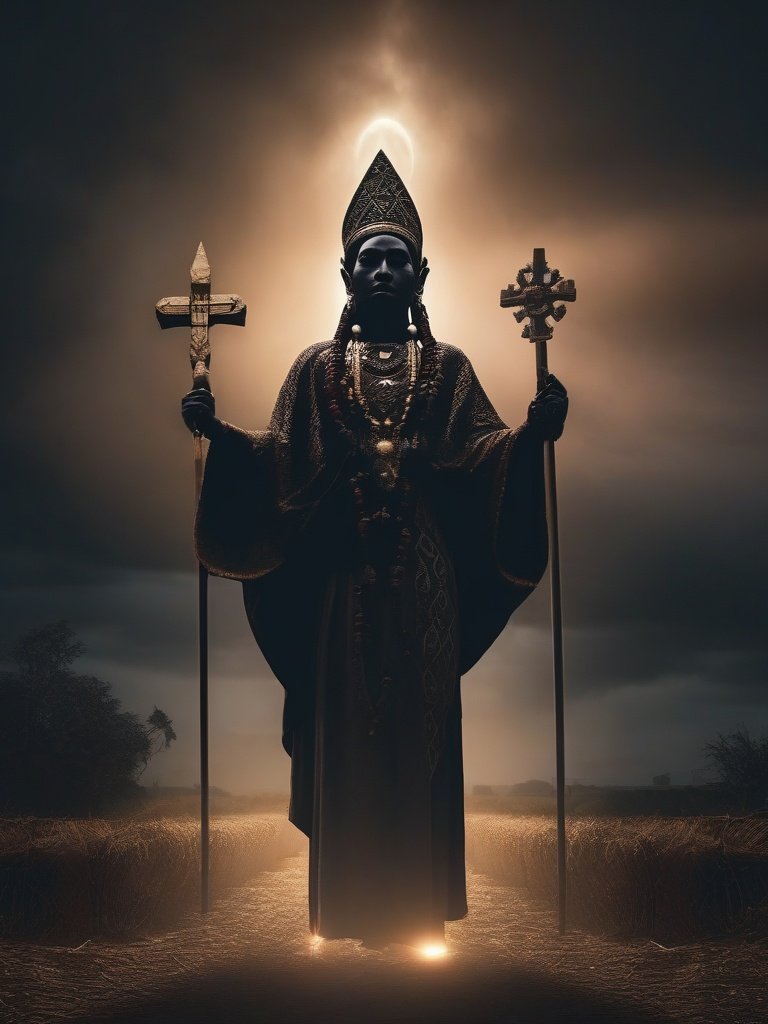 [Latin American Exorcism (Lukumí): Use of Yoruba deities and Catholic elements.]