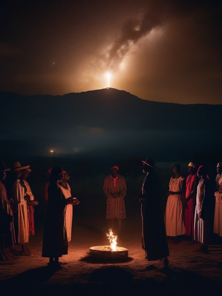[Haitian Vodou Exorcism: Rituals involving spirit possession and ancestral rites.]