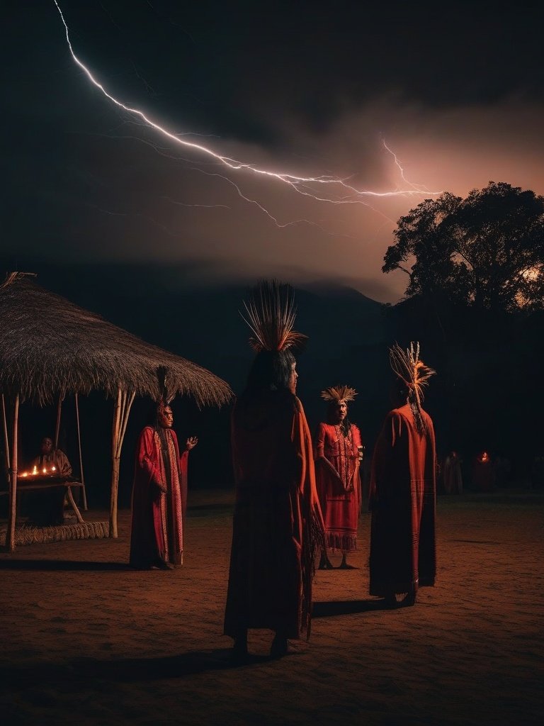 [Indigenous South American Exorcism: Rituals involving shamanic trance and offerings.]