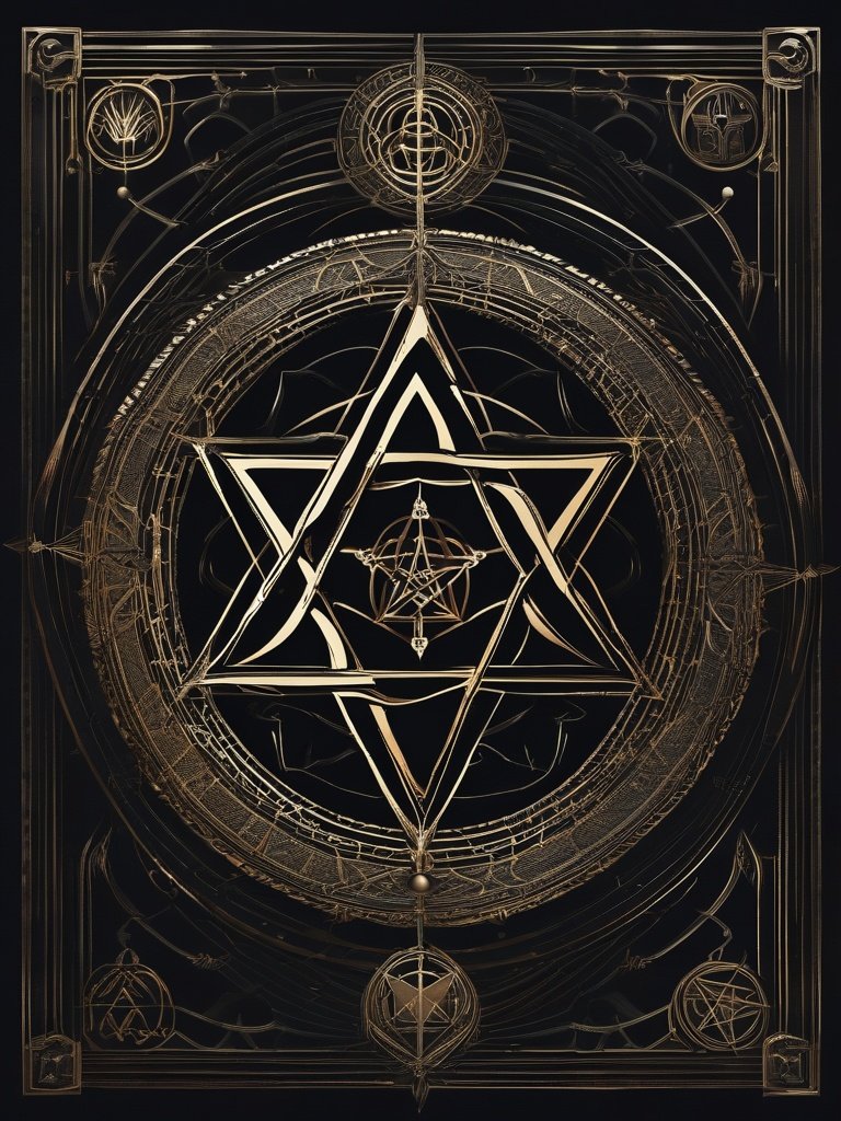 Demonic Sigil — Solomonic Magic Circles: Medieval Jewish magic, creating protective barriers and invoking spirits.