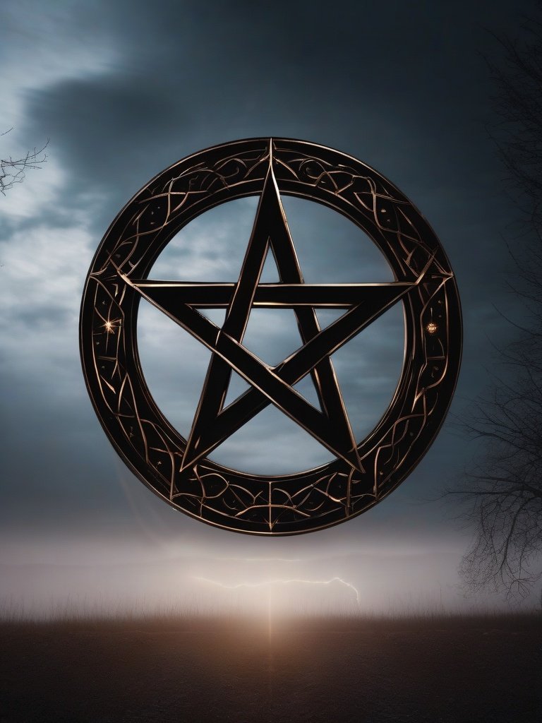 Demonic Sigil — Pentacle: Wiccan and Hermetic symbol, representing earth and protection.