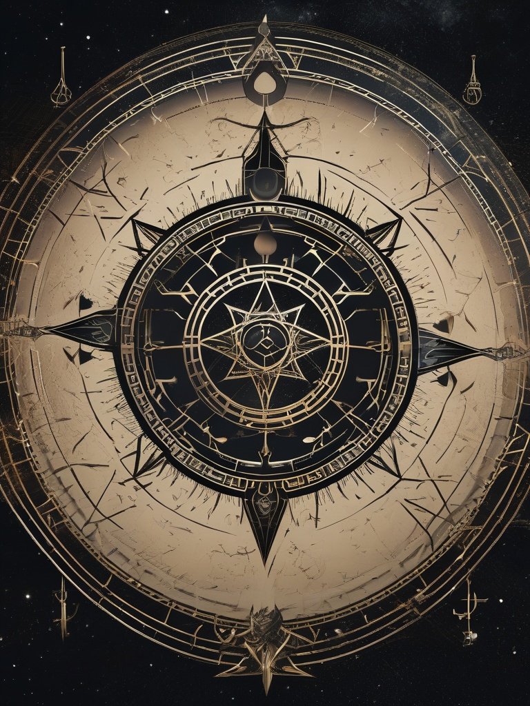 Demonic Sigil — Seal of the Seven Spheres: Key of Solomon, representing planetary forces.