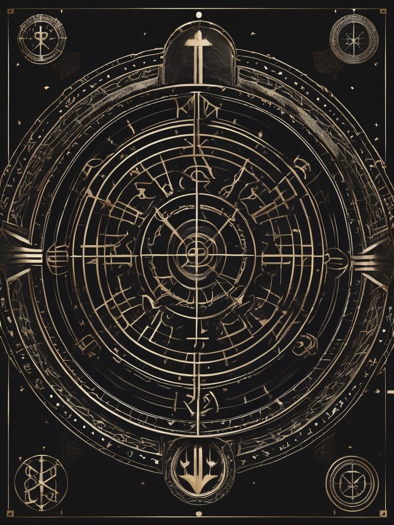 Demonic Sigil — Seal of the Four Directions: Solomonic circle layout for directional magic.