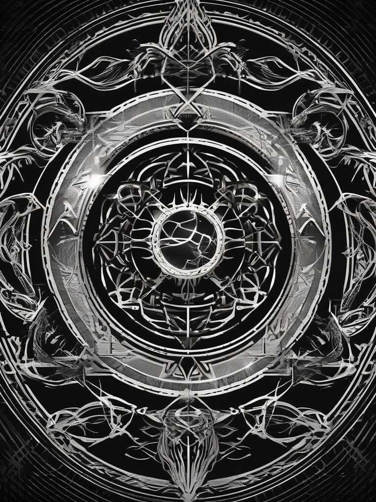 Demonic Sigil — Seal of the Sevenfold Circle: Complex Solomonic design for layered protection.