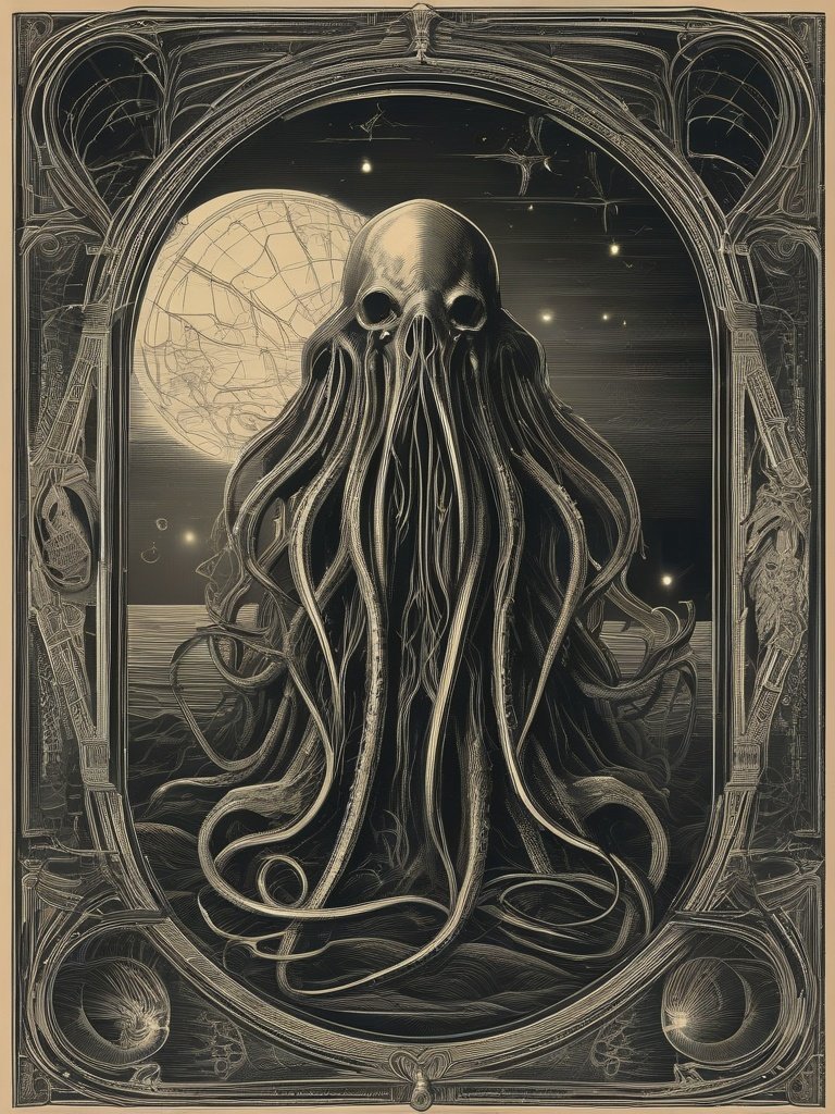 Dictionnaire Infernal — Cthulhu: Though not in the original text, later editions may include it as a cosmic entity, described as an ancient, eldritch horror.