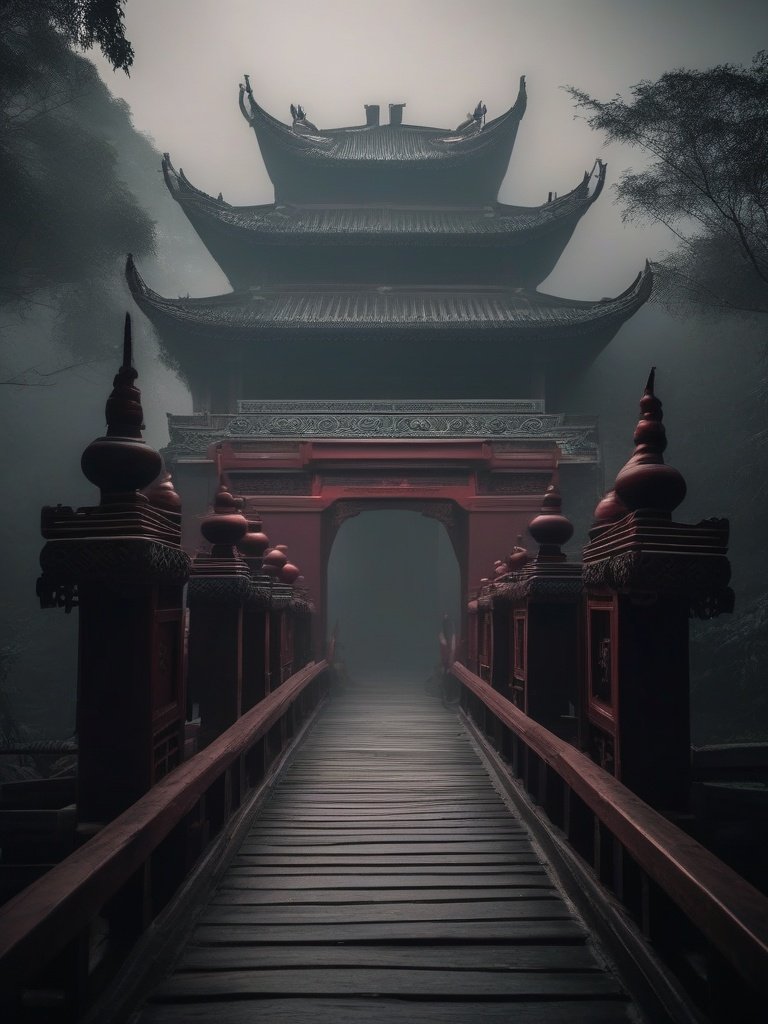 East Asian Demonology — The Bridge of Clapsticks in Diyu (Chinese): Its symbolic role in the afterlife journey.