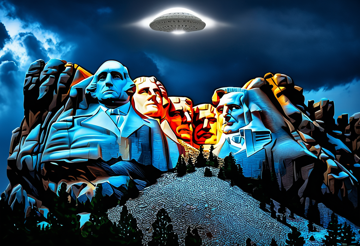 UFO Sighting over Mount Rushmore, South Dakota,